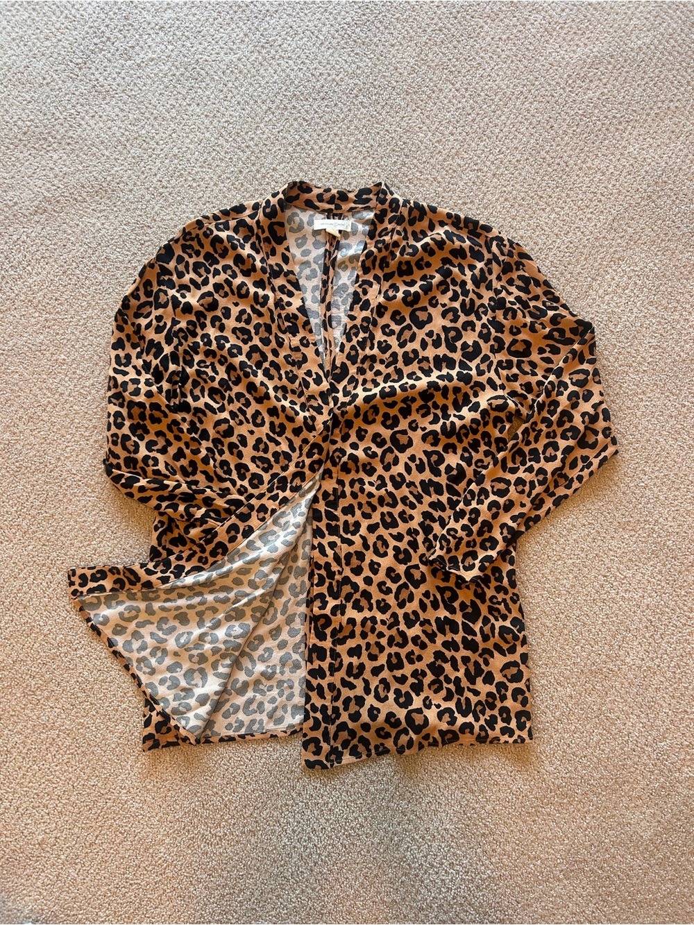 Treasure & Bond Leopard Print Blouse - Tan & Black